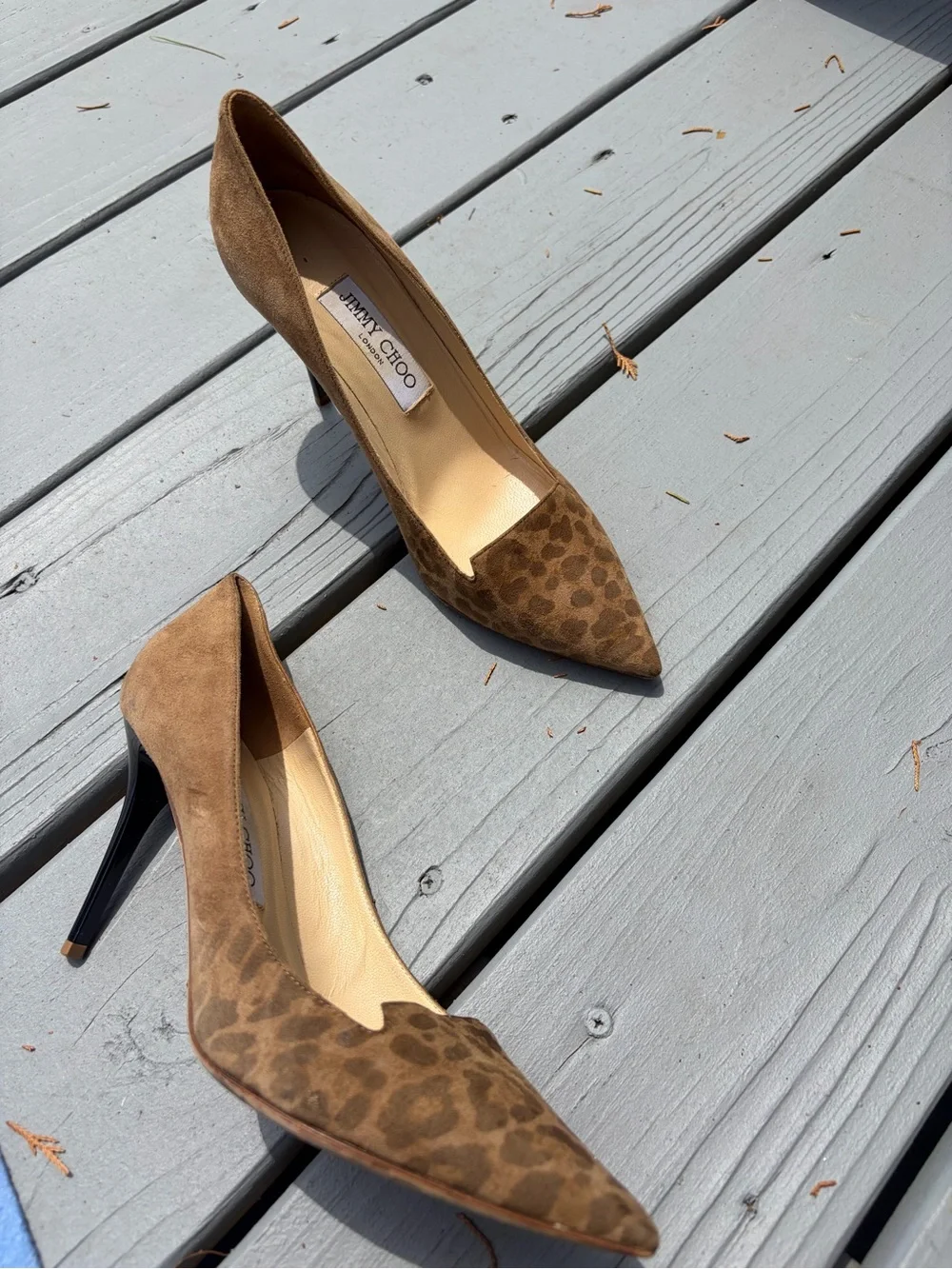 Jimmy Choo Leopard-Print Pointed Toe Pumps - Brown